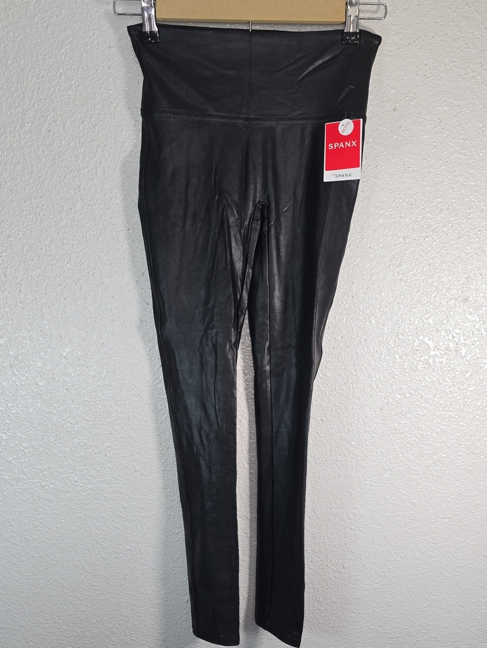 SPANX Faux Leather High-Rise Leggings in Black